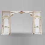 Wooden alcove with two doors and an arcade in carved and gilded wood, Louis XV style