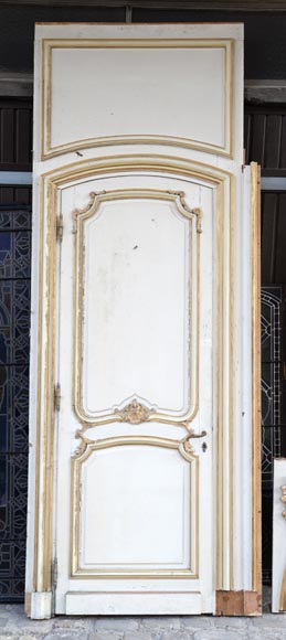 Wooden alcove with two doors and an arcade in carved and gilded wood, Louis XV style-13
