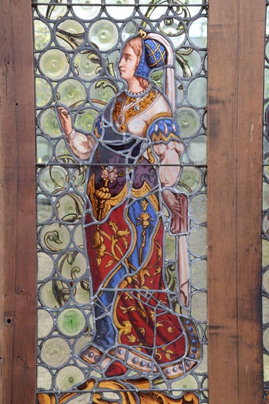 Neo-Renaissance style stained glass with characters-1
