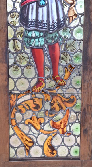 Neo-Renaissance style stained glass with characters-7