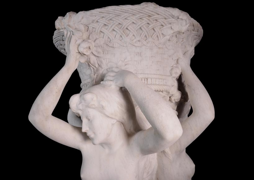Alphonse MONCEL de PERRIN (1866-1930) - « Three Graces », Important garden sculptures in Carrara marble-7