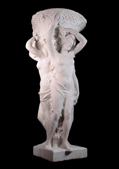 Alphonse MONCEL de PERRIN (1866-1930) - « Three Graces », Important garden sculptures in Carrara marble-8