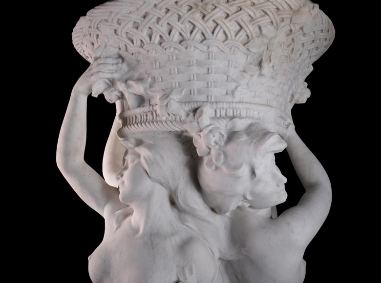 Alphonse MONCEL de PERRIN (1866-1930) - « Three Graces », Important garden sculptures in Carrara marble-11