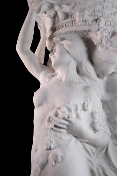 Alphonse MONCEL de PERRIN (1866-1930) - « Three Graces », Important garden sculptures in Carrara marble-12