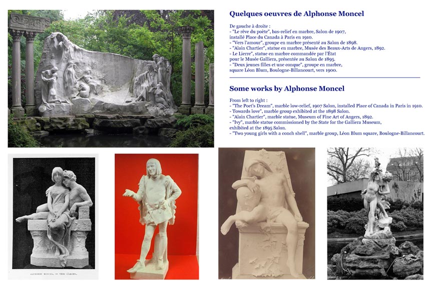 Alphonse MONCEL de PERRIN (1866-1930) - « Three Graces », Important garden sculptures in Carrara marble-17