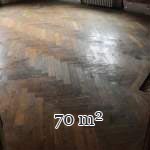 Lot of 70m² of antique Broken sticks oak parquet flooring