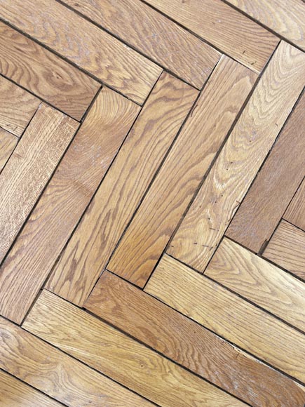 Lot of 70m² of antique Broken sticks oak parquet flooring-2