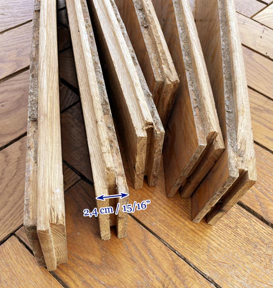Lot of 70m² of antique Broken sticks oak parquet flooring-6