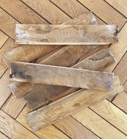 Lot of 70m² of antique Broken sticks oak parquet flooring-7