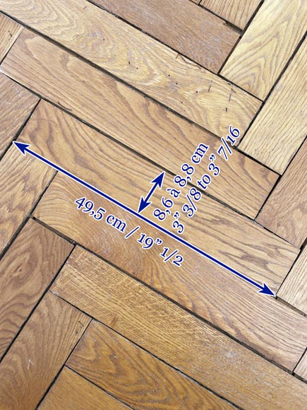 Lot of 70m² of antique Broken sticks oak parquet flooring-9