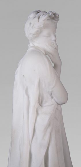 Albert CARRIER-BELLEUSE (1824-1887) - Young woman in statuary marble-5