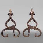 Pair of antique Neo-Gothic style andirons