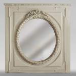 Antique Louis XVI style trumeau with oval mirror