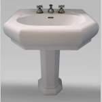 Earthenware washbasin on column 