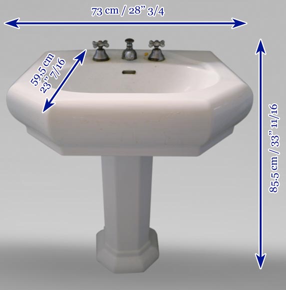 Earthenware washbasin on column -8