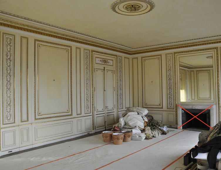 Important Louis XVI style woodwork, end of the 20th century Paneled rooms
