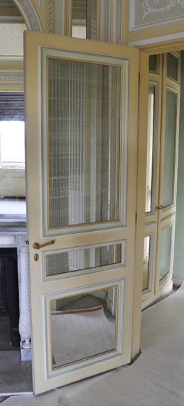   Pair of Louis XVI style wood, stucco and mirror doors, circa 1970-14