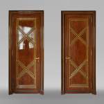 Pair of late 20th century Art Deco style wood trompe l'oeil doors 