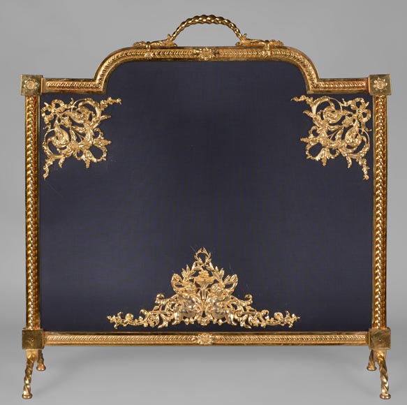 Napoleon III style firescreen with putti-0