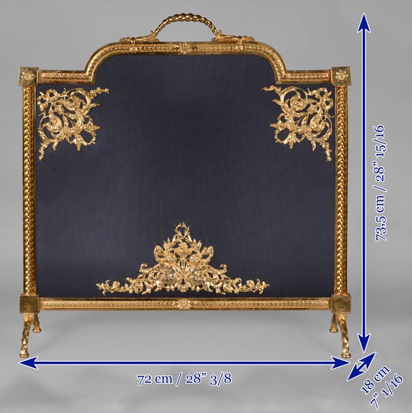 Napoleon III style firescreen with putti-7