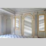 Beautiful Louis XVI style paneled room with architectural decoration inspired by the antique, late twentieth century