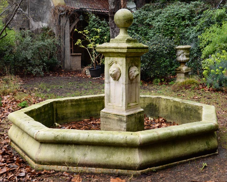 Important modern stone outdoor fountain-0