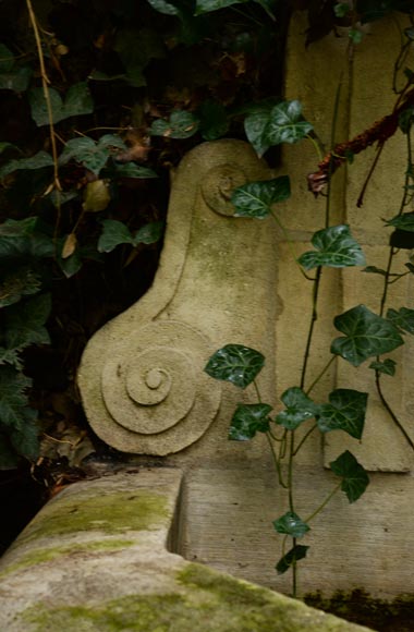 Composite stone wall fountain, late 20th century-2