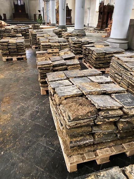 Large set of black stone slabs from Soignies-0