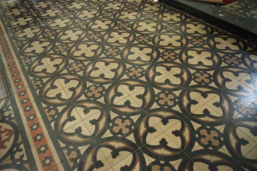 Old cement tile floor-1
