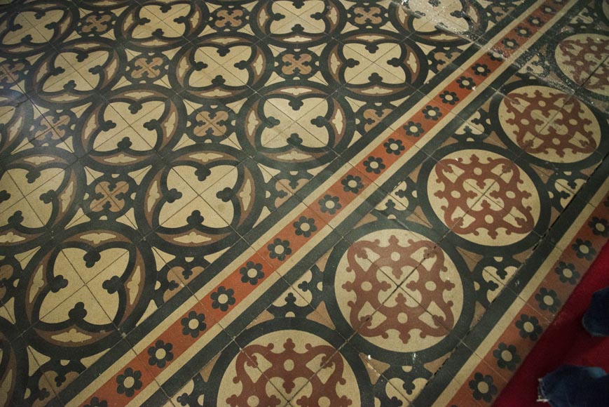 Old cement tile floor-2