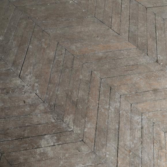 Batch of 11 m² of antique Point de Hongrie oak parquet flooring-0