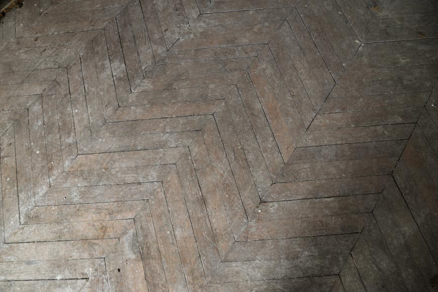 Batch of 11 m² of antique Point de Hongrie oak parquet flooring-1