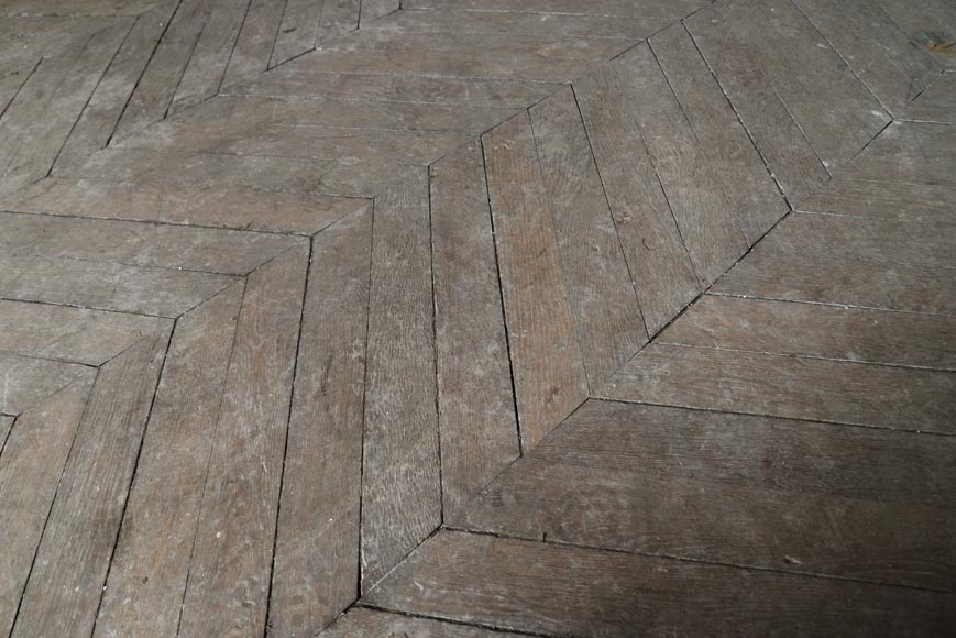 Batch of 11 m² of antique Point de Hongrie oak parquet flooring-4