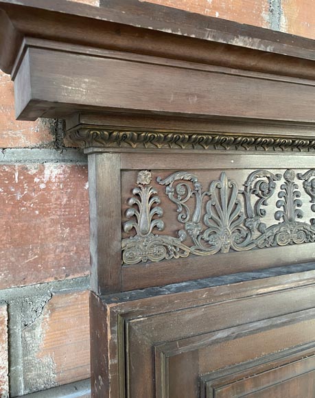 Set of Empire-style mahogany and bronze panelling and bookcases-2