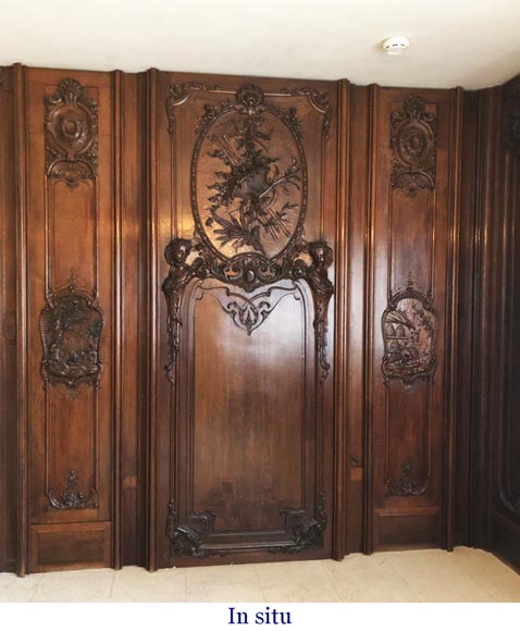 Set of carved oak panelling from the end of the 19th century-19