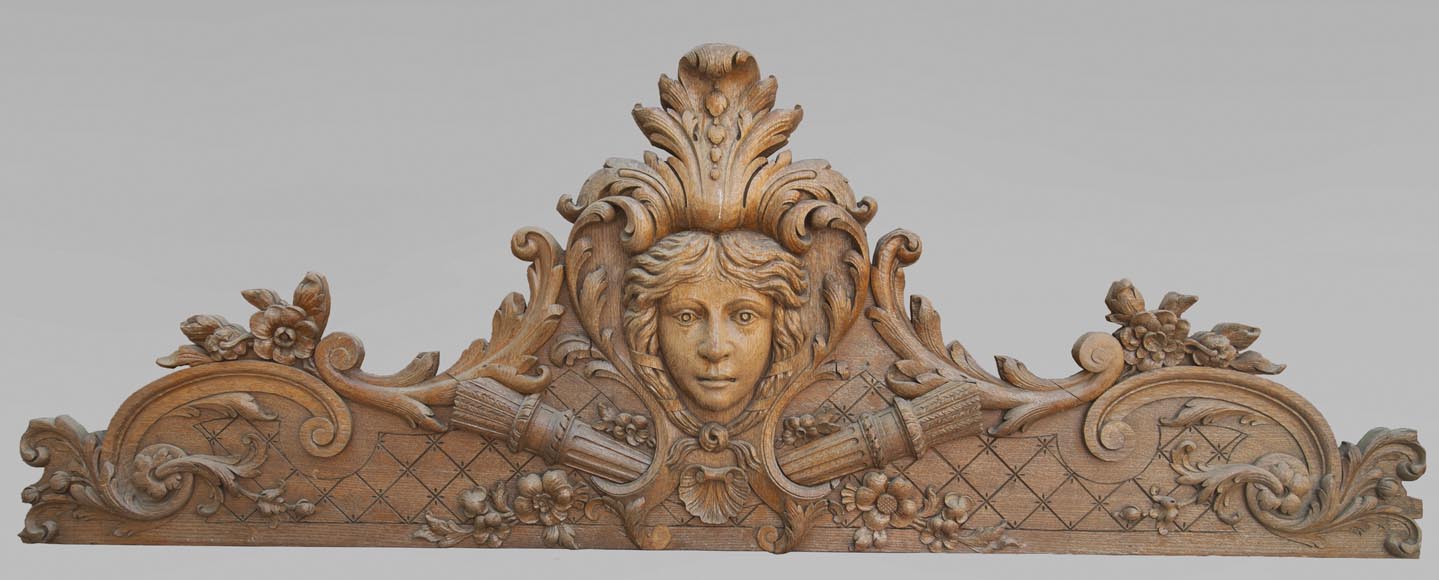 Important carved oak panelling from the 19th century-10