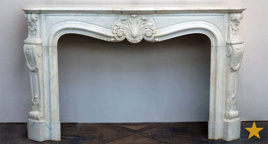 Louis Xv Style Mantel White Marble With Console Jambs Marble