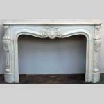 Louis XV style mantel white marble with console jambs
