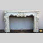 Louis XV style mantel white marble with console jambs