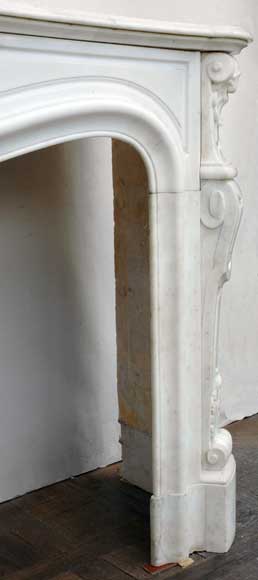 Louis XV style mantel white marble with console jambs-6
