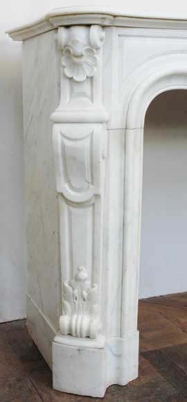 Louis XV style mantel white marble with console jambs-7
