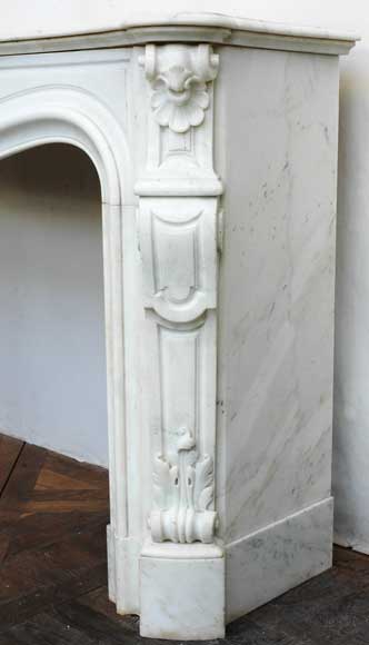 Louis XV style mantel white marble with console jambs-8