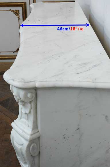 Louis XV style mantel white marble with console jambs-10