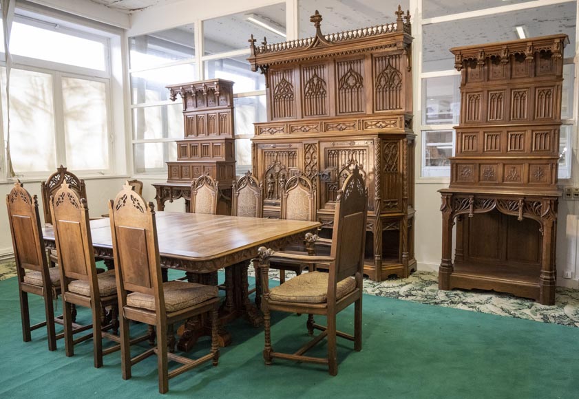 In the style of VIOLLET-LE-DUC, Exceptional Neo-Gothic Dining Room ...