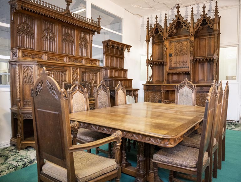 In the style of VIOLLET-LE-DUC, Exceptional Neo-Gothic Dining Room ...
