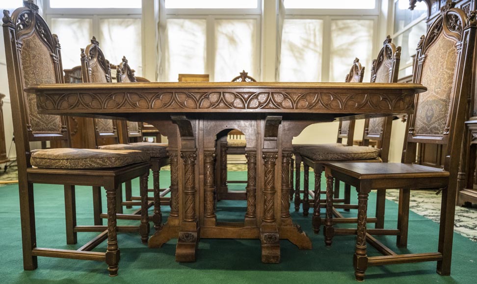 In the style of VIOLLET-LE-DUC, Exceptional Neo-Gothic Dining Room ...