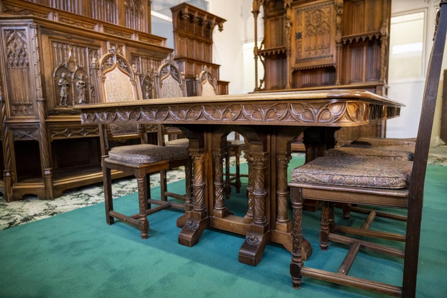 In the style of VIOLLET-LE-DUC, Exceptional Neo-Gothic Dining Room ...