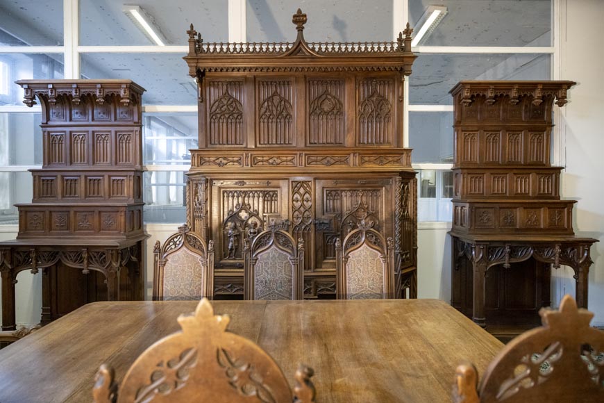 In the style of VIOLLET-LE-DUC, Exceptional Neo-Gothic Dining Room ...