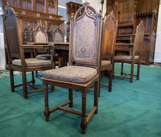 In the style of VIOLLET-LE-DUC, Exceptional Neo-Gothic Dining Room ...