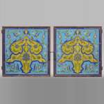 IMBERTON - Pair of stained glass windows with Hispano-Moorish decoration